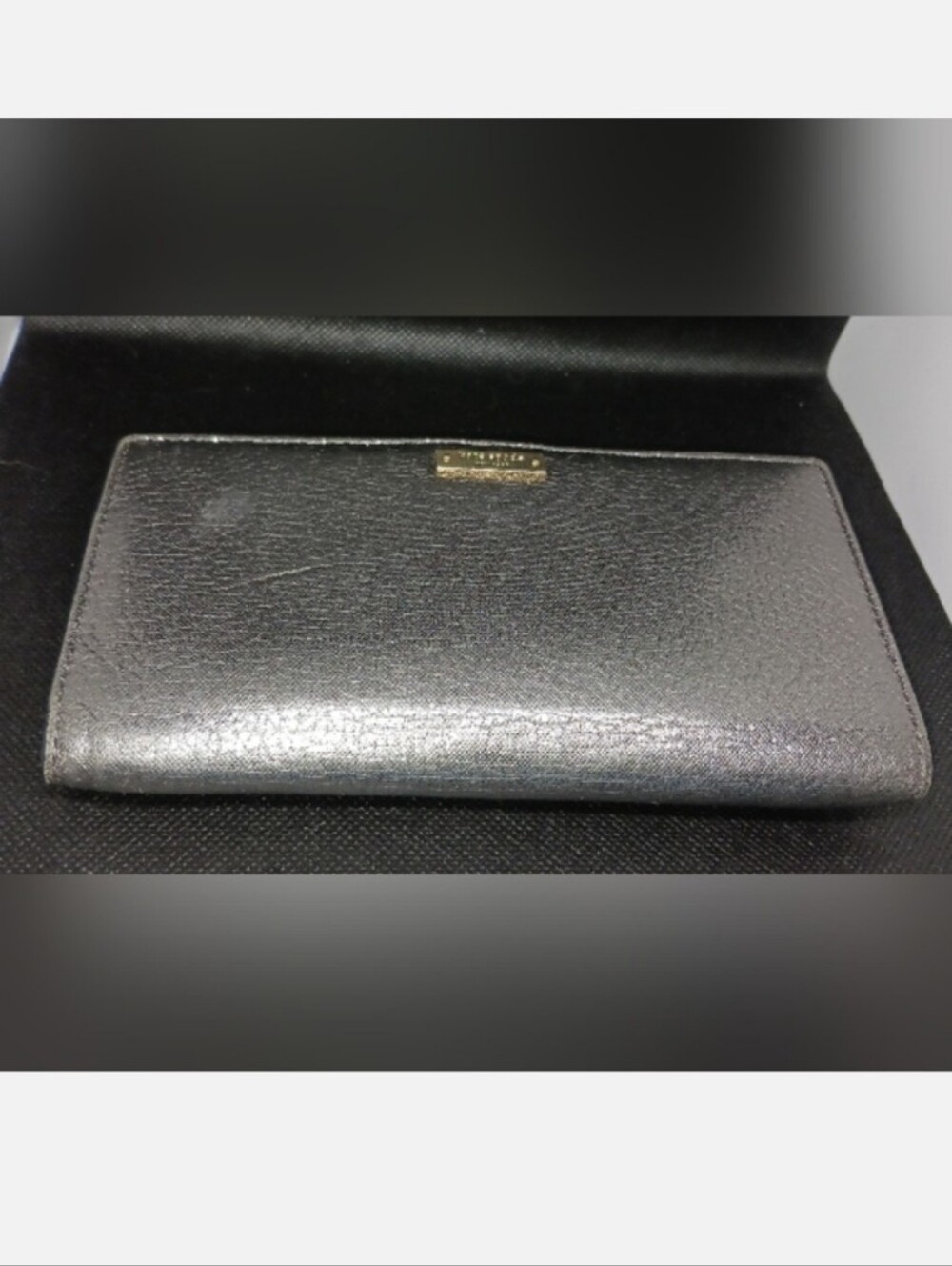 Kate Spade NWOT Leather Silver Sparkle Finish Long Wallet NWOT